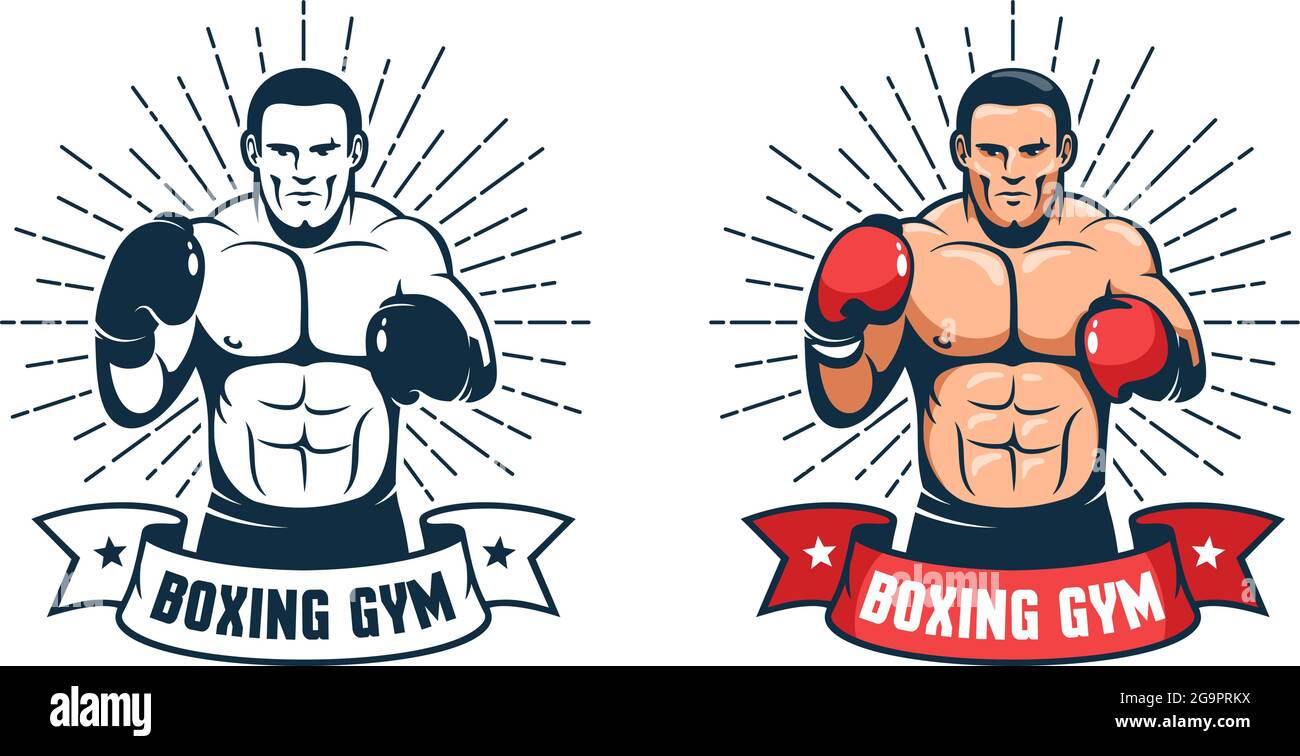 Logo Boxing gym vintage Illustrazione Vettoriale