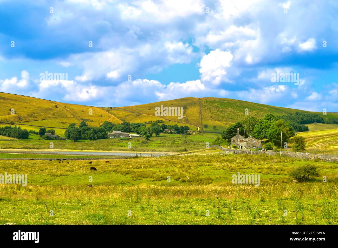 Castleshaw villaggio case nel cuore di Saddleworth, Oldham nella Greater Manchester Foto Stock