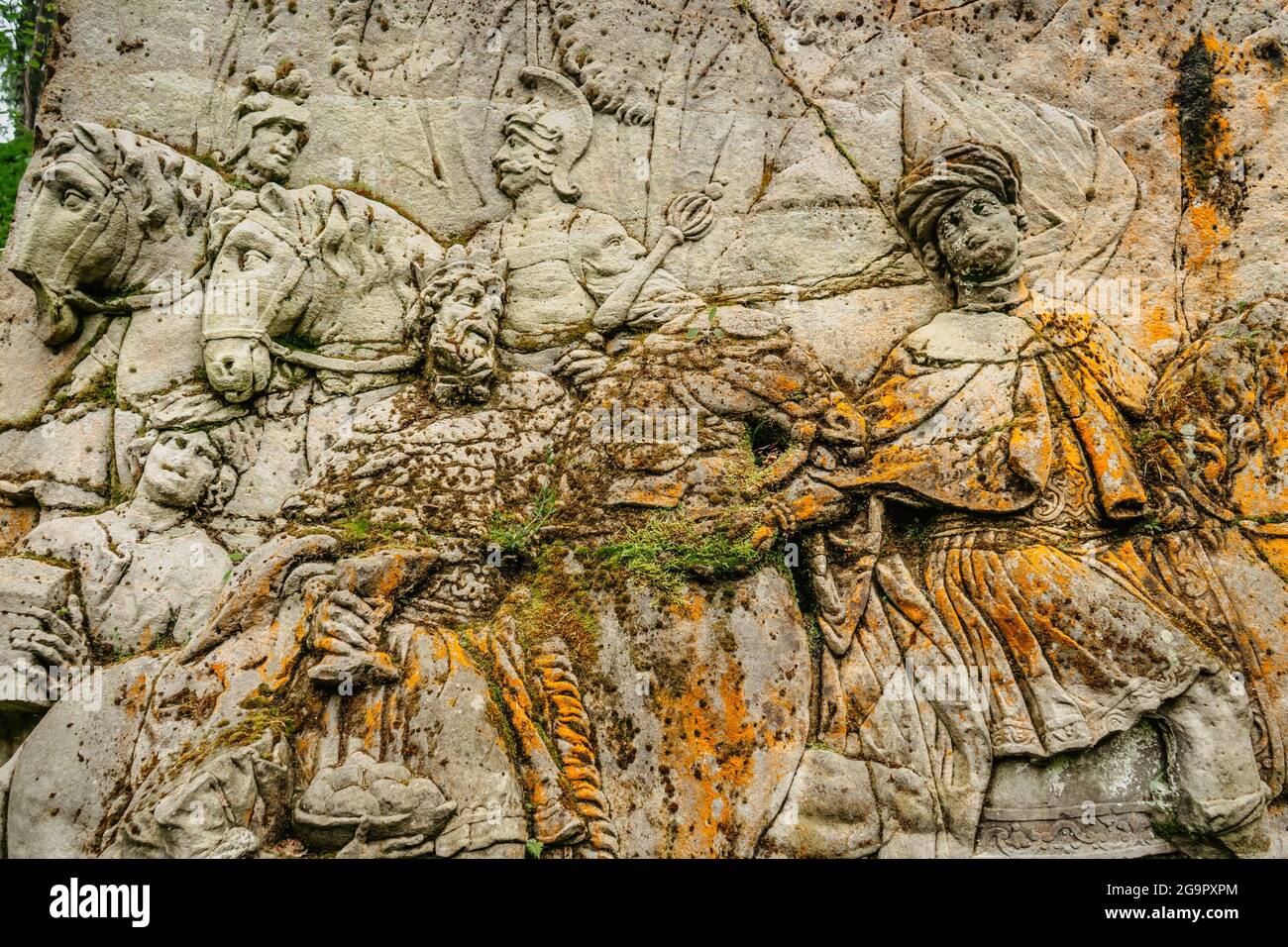 Kuks, Repubblica Ceca - 23 maggio 2021. Betlemme di Braun. Gruppo di sculture e rilievi scolpiti nella roccia creata dal famoso autore Matyas Braun Foto Stock