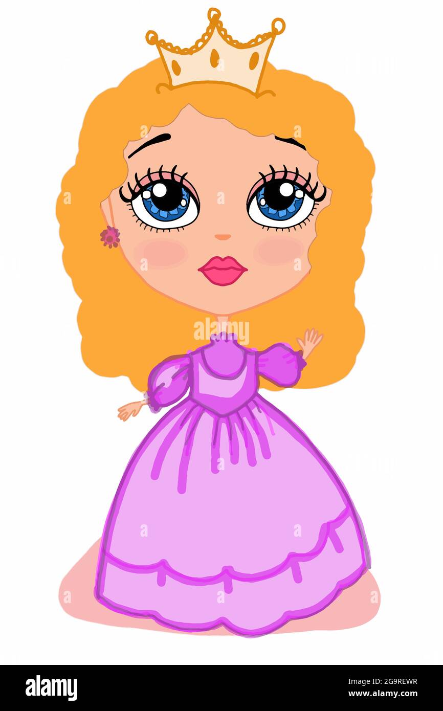 Carino, dolce, cartone animato, ragazza principessa personaggi  illustrazione disegno Foto stock - Alamy
