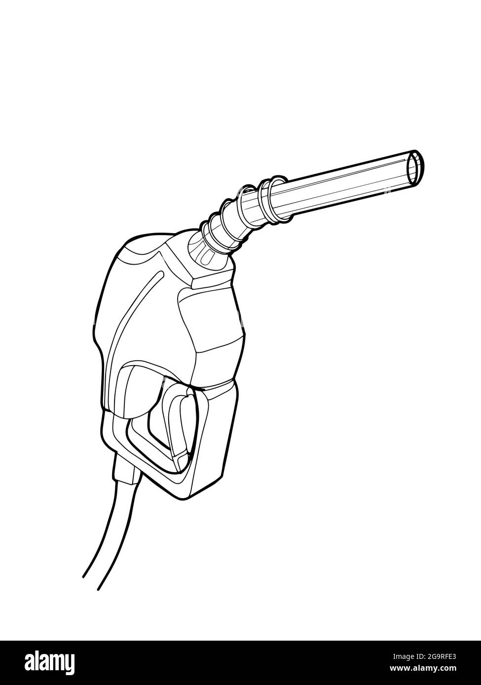 pompa del gas, tubazione della pompa del carburante, disegno a fumetti Foto Stock