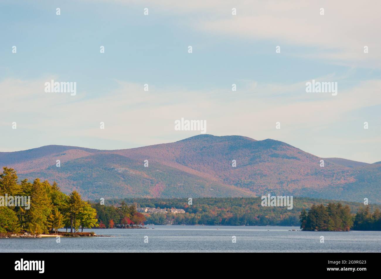 Vista sul lago Winnepesaukee da M/S Mount Washington, New Hampshire, USA Foto Stock