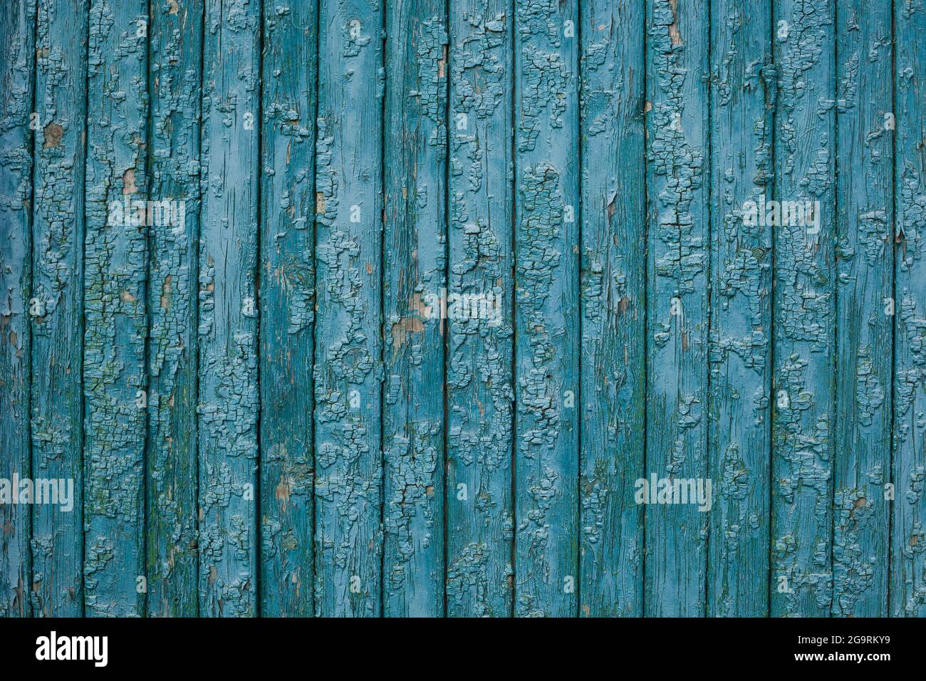 vecchia struttura di legno recinzione blu Foto Stock