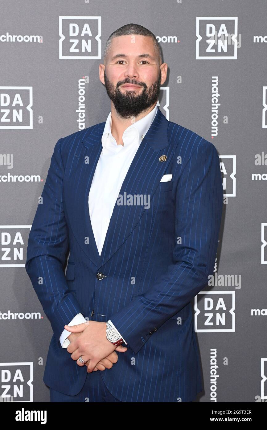 Londra, Regno Unito. 27 luglio 2021. Tony Bellew arriva alla festa di lancio di Dazn x Matchroom, presso la palestra tedesca di Londra. Data immagine: Martedì 27 luglio 2021. Il credito fotografico dovrebbe essere: Matt Crossick/Empics/Alamy Live News Foto Stock