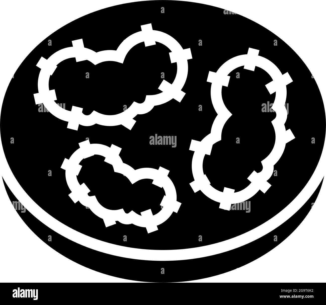 illustrazione del vettore dell'icona glifo dei batteri della peste Illustrazione Vettoriale