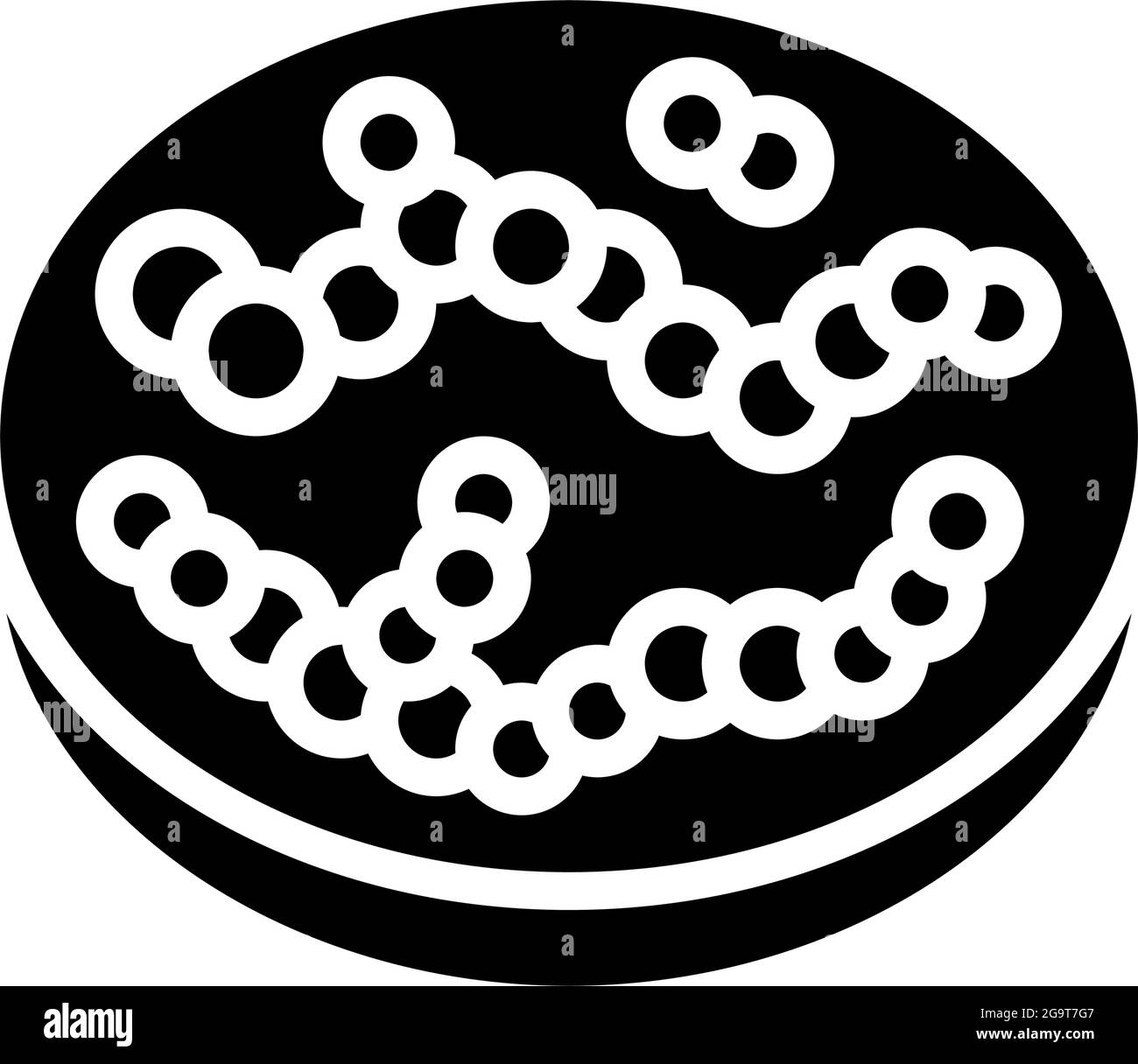 illustrazione del vettore dell'icona glifo dei batteri streptococcus Illustrazione Vettoriale