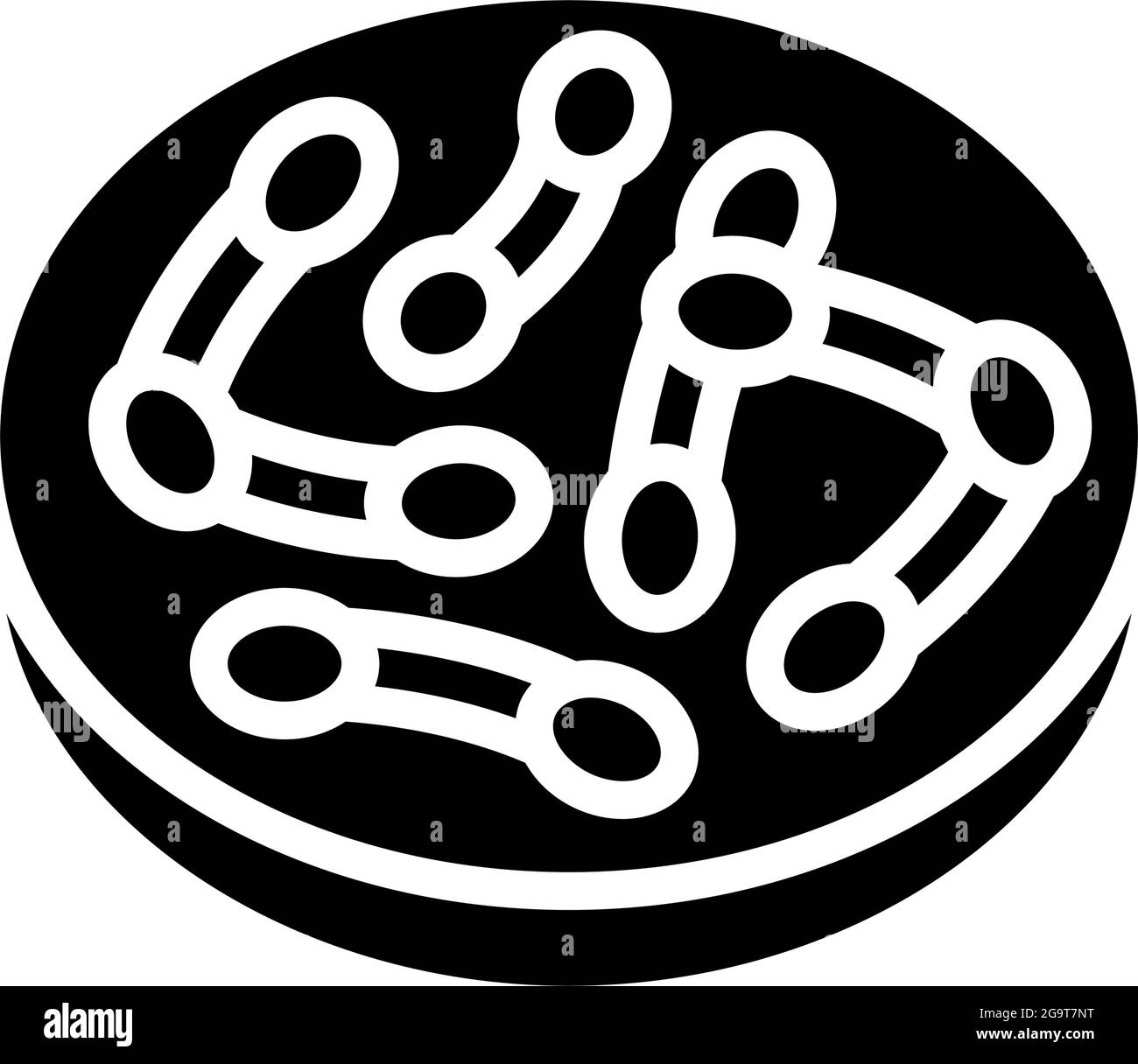 batteri corynebacterium diphtheriae glifo icona illustrazione vettoriale Illustrazione Vettoriale