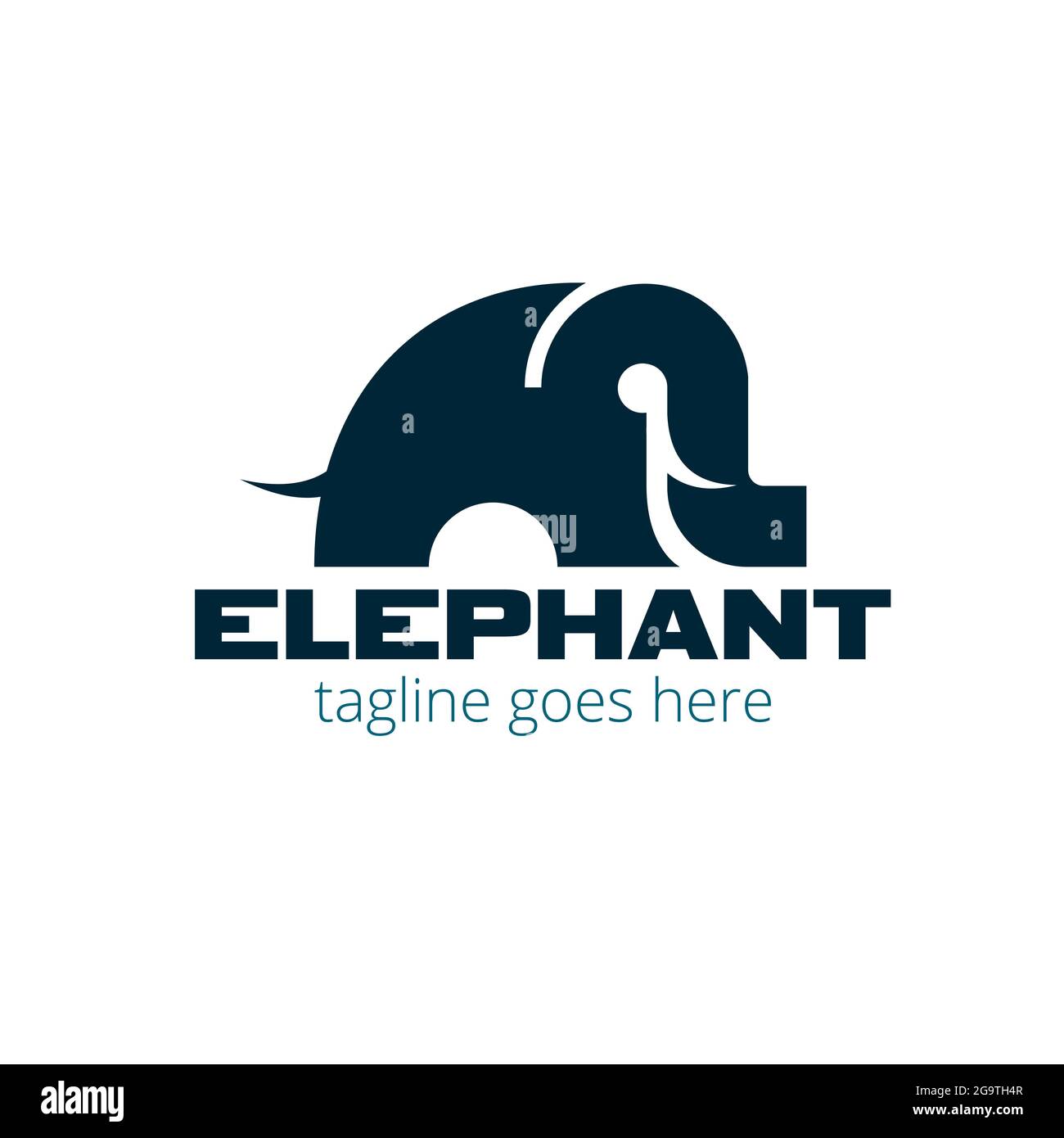 Elephant semplice simbolo vettore concetto in stile silhouette Illustrazione Vettoriale