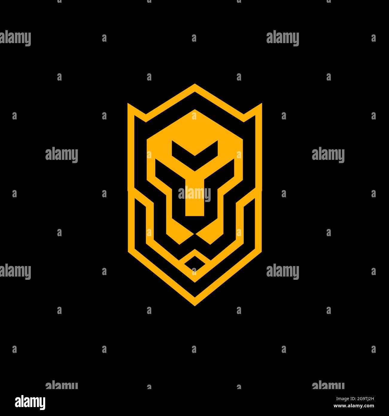 Panther Head illustrazione vettoriale stile line art Illustrazione Vettoriale