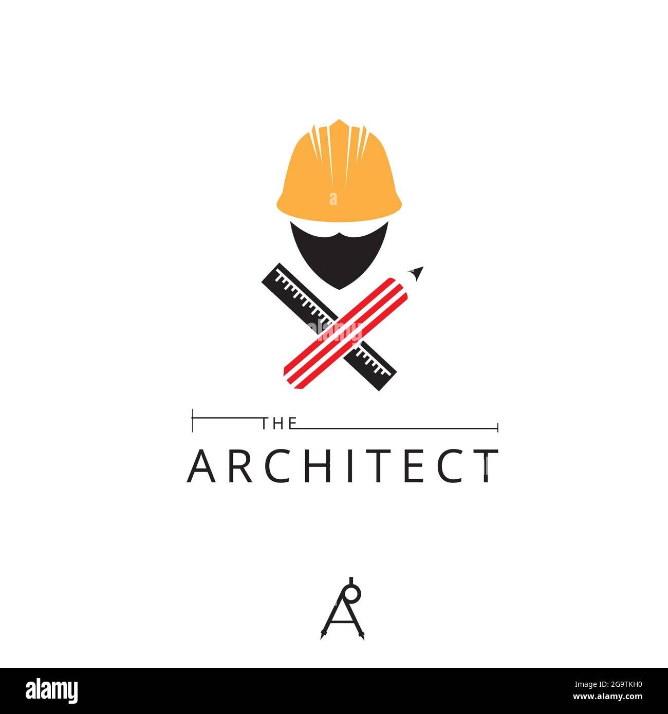 Modello vettoriale simbolo architetto per attività di proprietà e architettura o per qualsiasi altro scopo Illustrazione Vettoriale