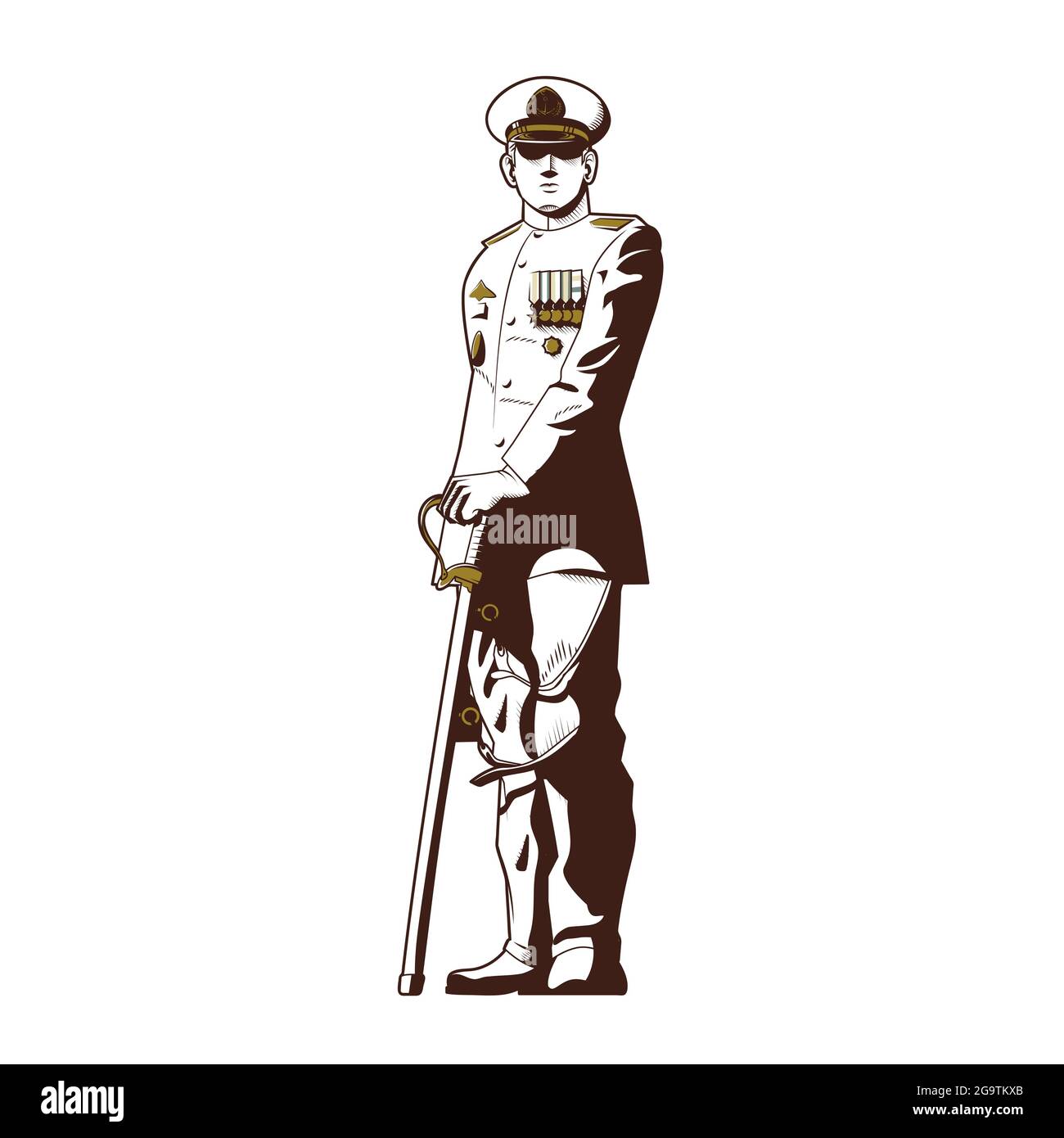 L'illustrazione vettoriale dell'ammiraglio basata sul Monumento Navale Indonesiano la Monjaya in Surabaya Indonesia, disegnata da i Nyoman Nuarta. Per l'elefante di disegno Illustrazione Vettoriale