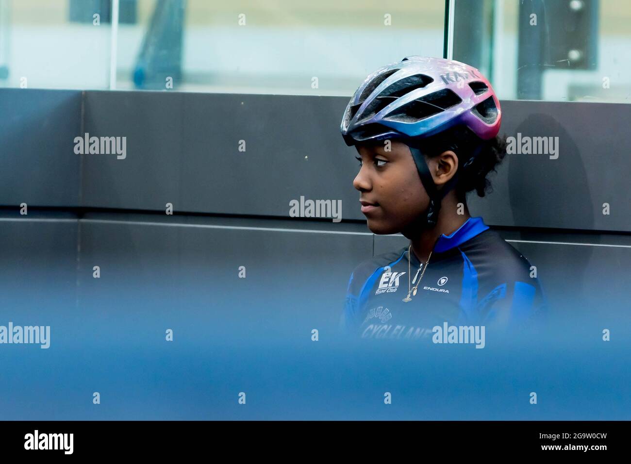 Imani Pereira-James, Scottish National Youth Track Cycling Championships 2019, Sir Chris Hoy Velodrome, Glasgow Foto Stock