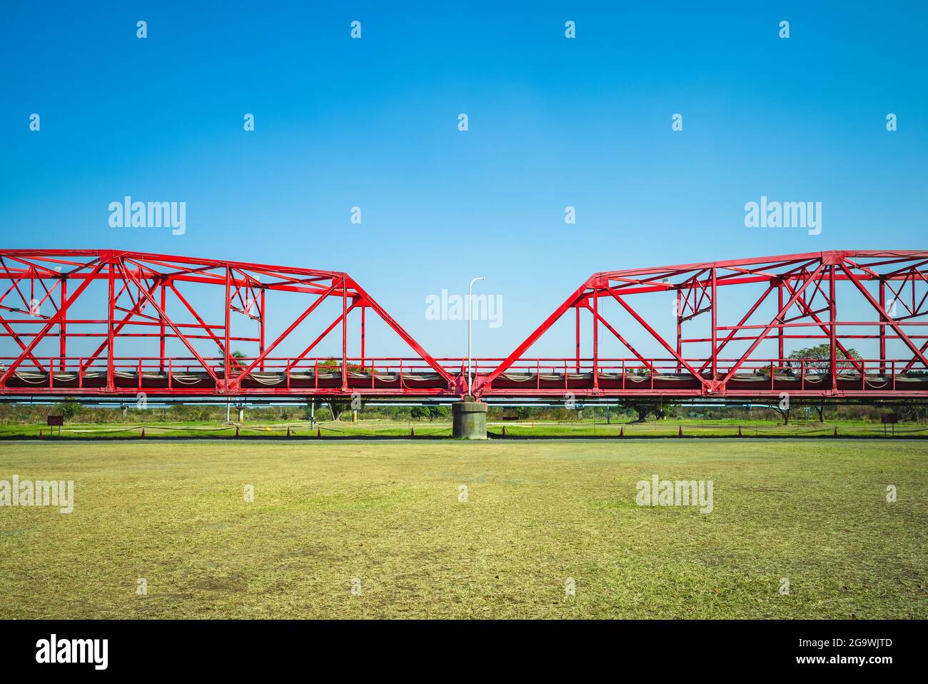 Heritage Steel Bridge presso la cittadina di Xiluo a Yunlin, Taiwan Foto Stock