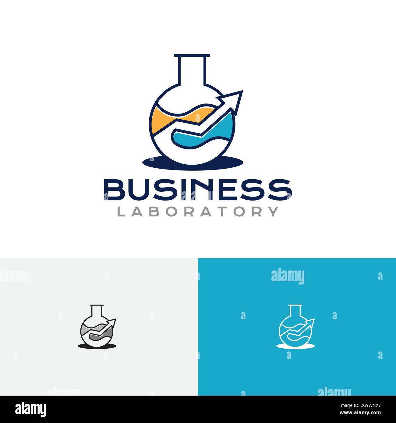 Logo di ricerca sulle statistiche aziendali di Arrow Tube Laboratory Illustrazione Vettoriale