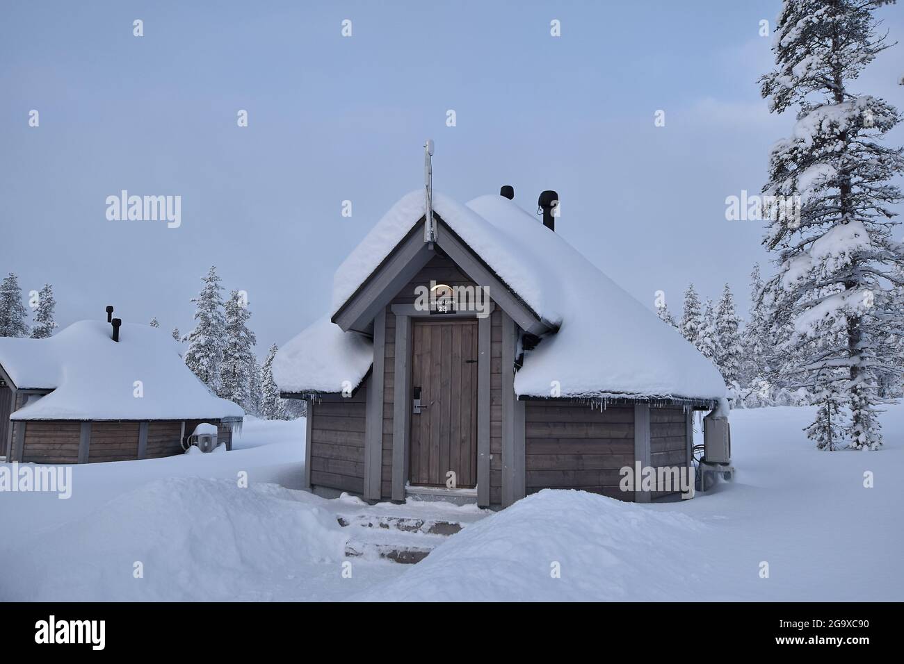 Aurora Cabin al Northern Lights Village, Saariselkä, Finlandia 2021 Foto Stock