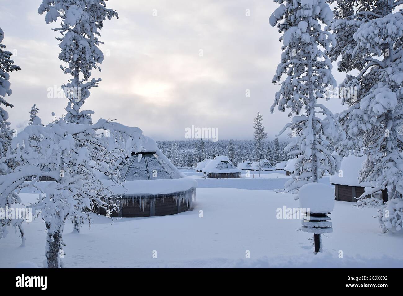 Northern Lights Village, Saariselkä, Finlandia 2021 Foto Stock