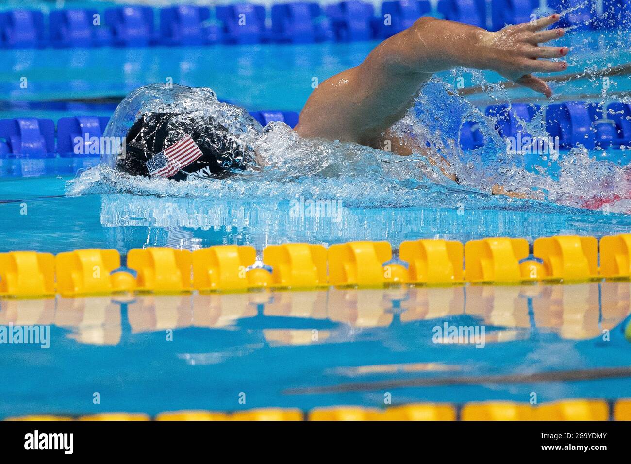 Tokyo, Kanto, Giappone. 28 luglio 2021. Kathleen Ledecky of (USA) partecipa alla finale Freestyle di 200m delle donne durante le Olimpiadi di Tokyo 2020 al Tokyo Aquatics Center mercoledì 28 luglio 2021 a Tokyo. (Credit Image: © Paul Kitagaki Jr./ZUMA Press Wire) Foto Stock