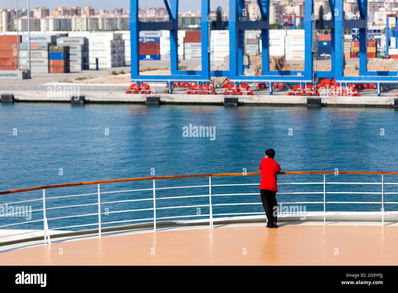 Membro dell'equipaggio della nave. Marinaio, Malaga Spagna Foto Stock