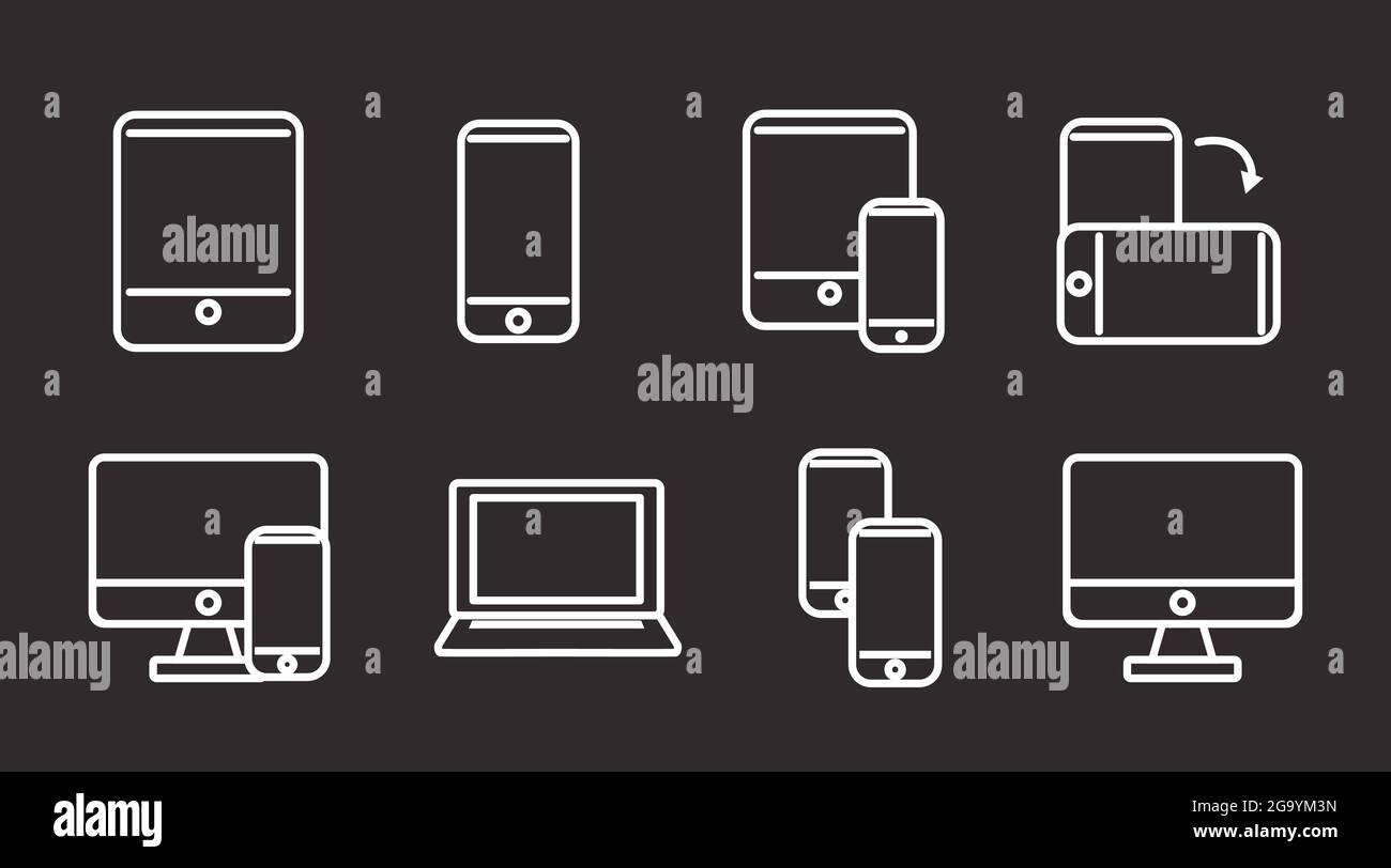 Icona del passaporto Covid dello smartphone. Il vettore isola l'illusrazione modificabile in bianco e nero di un dispositivo con un segno di coronavirus Illustrazione Vettoriale