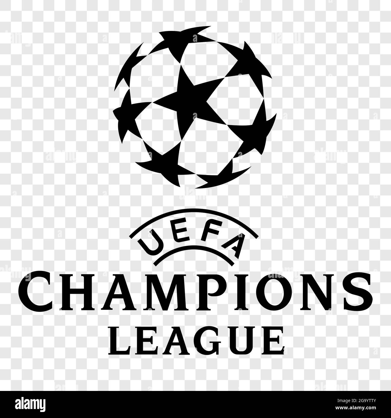 Icona ufficiale della UEFA Champions League. Logo dell'illustrazione vettoriale isolato su sfondo trasparente Illustrazione Vettoriale