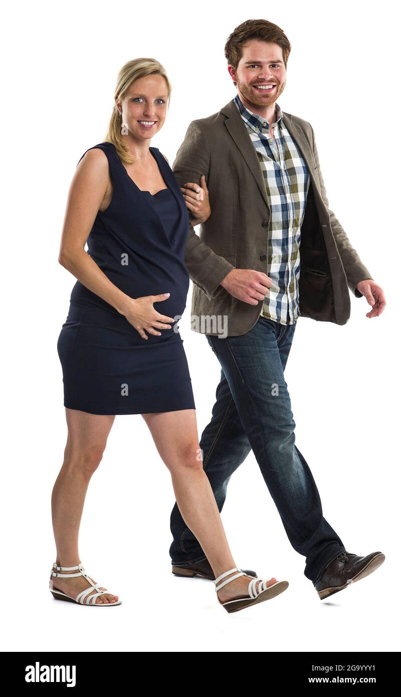 Coppia felice durante la gravidanza , Germania Foto Stock