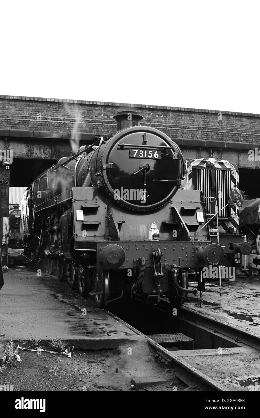 BR locomotiva a vapore Classe 5 73156 standard Foto Stock