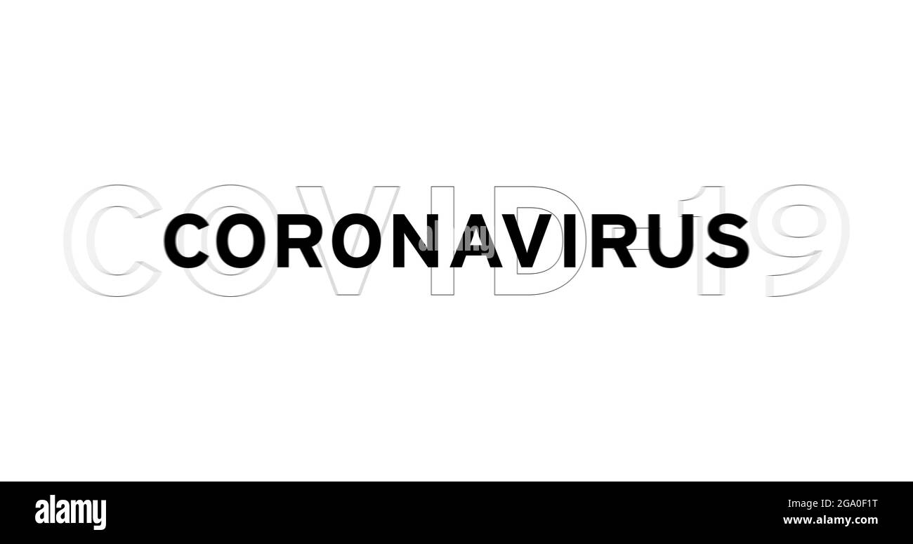 Testi concettuali coronavirus su sfondo bianco Foto Stock