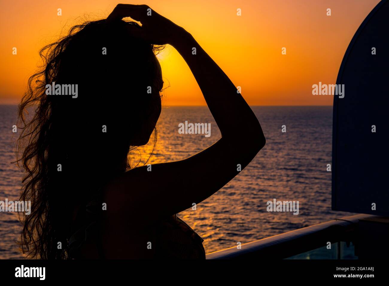 Tramonto sul Mar Mediterraneo Foto Stock