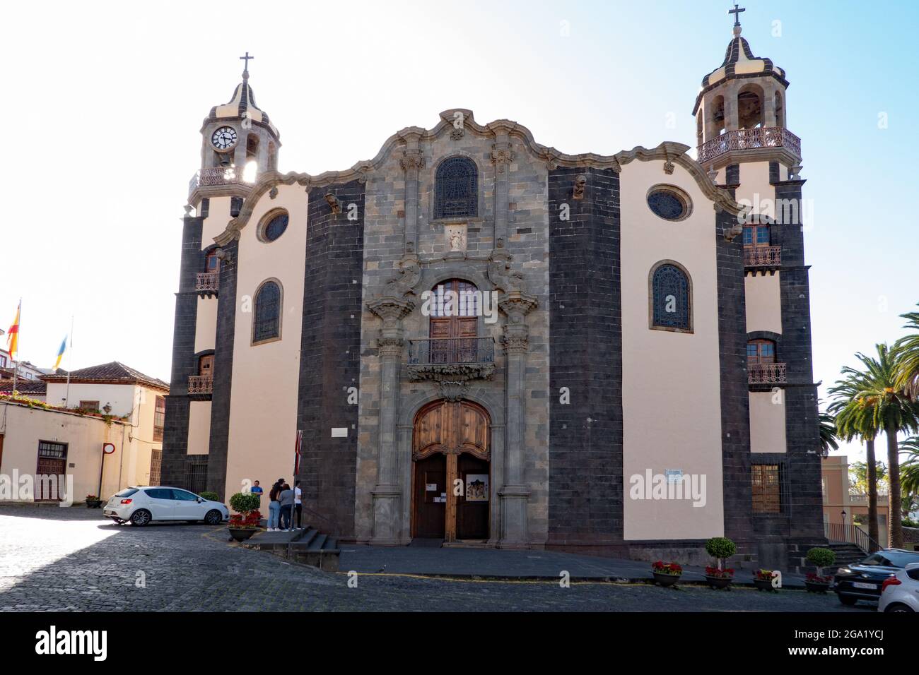 La Orotava, Tenerife, Spagna-01 gennaio 2020, bella vista sulla Chiesa di nostra Signora della Concezione (chiesa barocca cattolica costruita nel 18 ° secolo Foto Stock