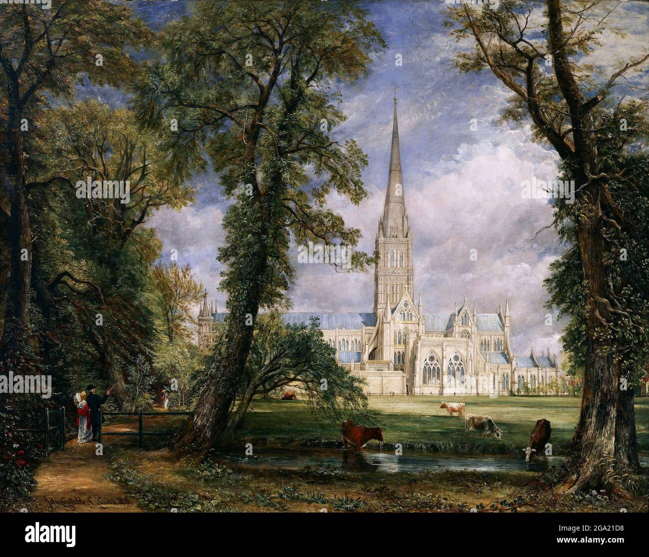 Cattedrale di Salisbury dal Giardino del Vescovo di John Constable (1776-1837), olio su tela, 1826 Foto Stock