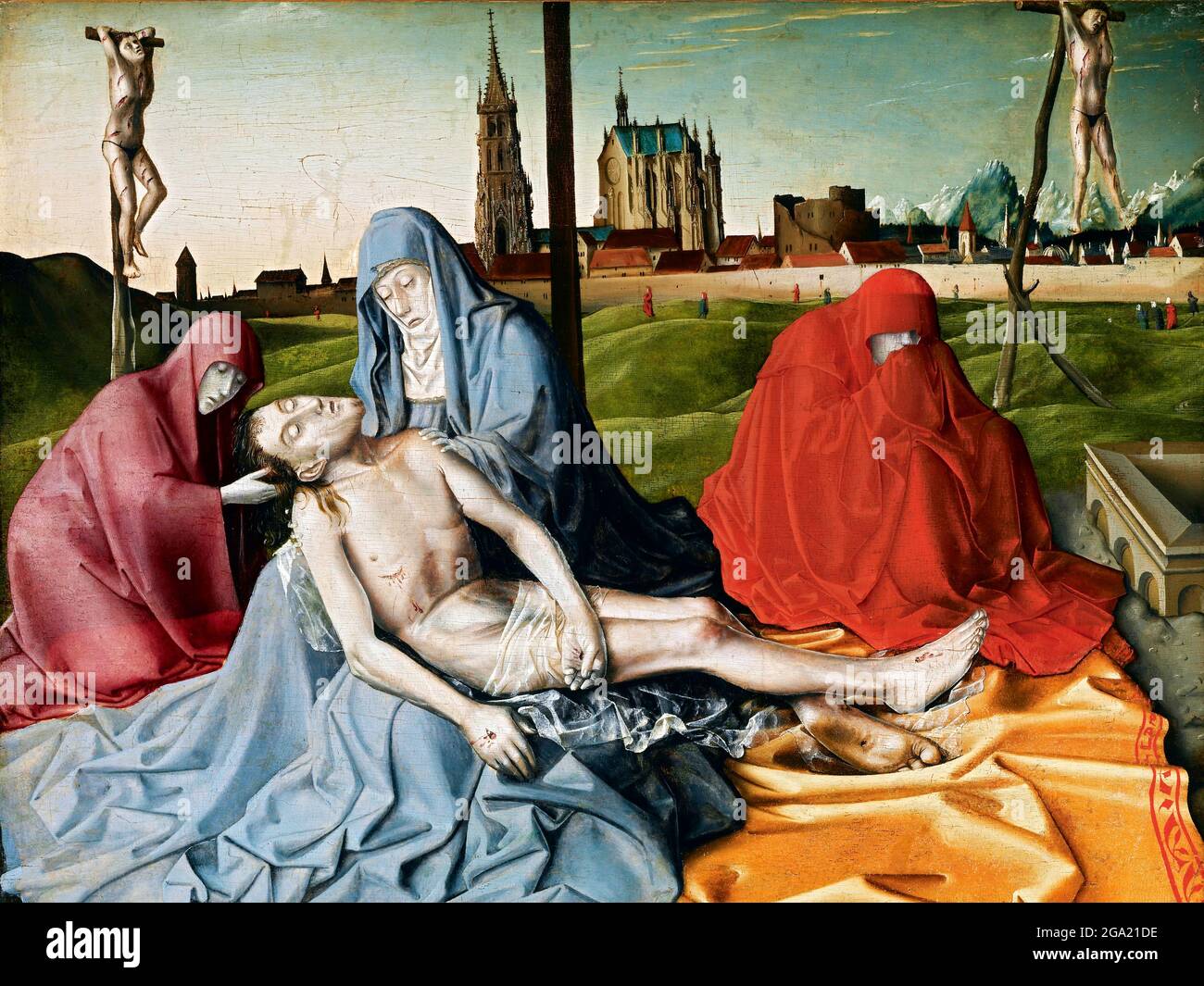 Pietà di Konrad Witz (1400/1410 -1445/1446), tempera e olio su pannello, c.. 1440 Foto Stock