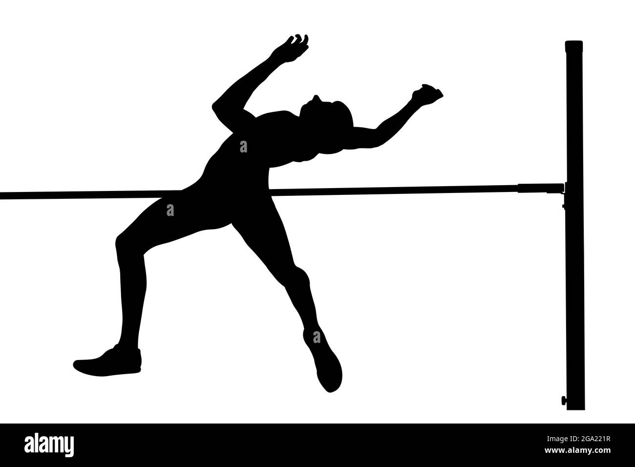 high jump atleta maschile silhouette nera Foto Stock