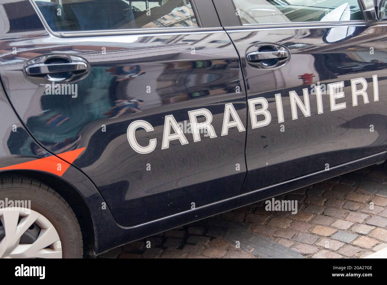 Milano, Italia - 28 2021 luglio - closeup auto o veicolo delle forze di polizia italiane Carabinieri Foto Stock