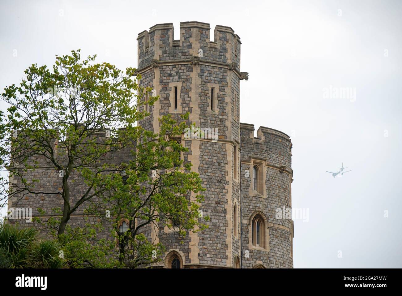 Dettagli dell'architettura del Castello di Windsor. Foto Stock