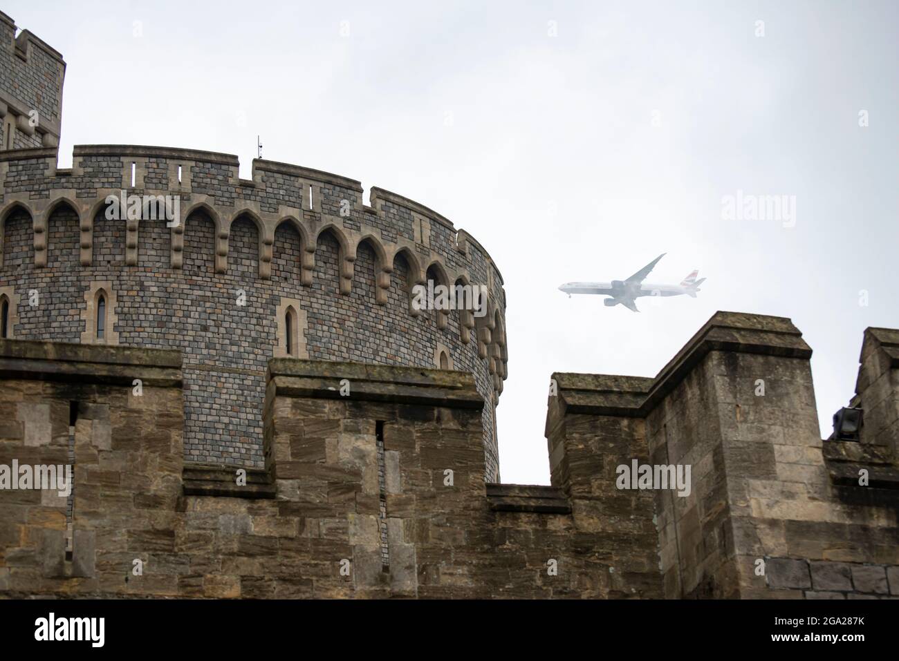 Dettagli dell'architettura del Castello di Windsor. Foto Stock