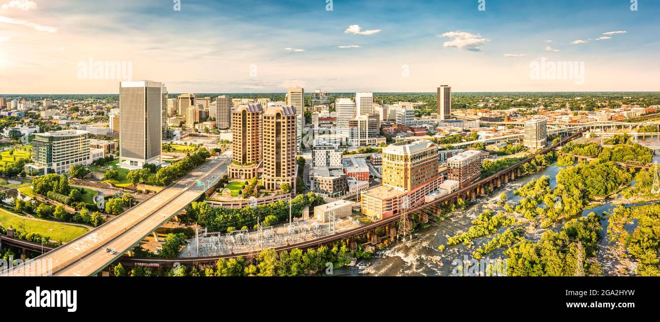 Panorama aereo di Richmond, Virginia Foto Stock