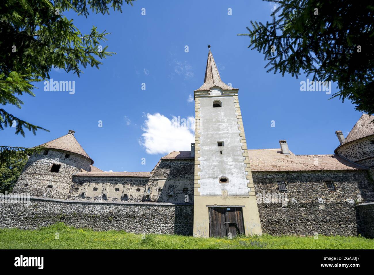 Torre del Castello di Betlen, Racos, Transilvania, Romania; Transilvania, Romania Foto Stock