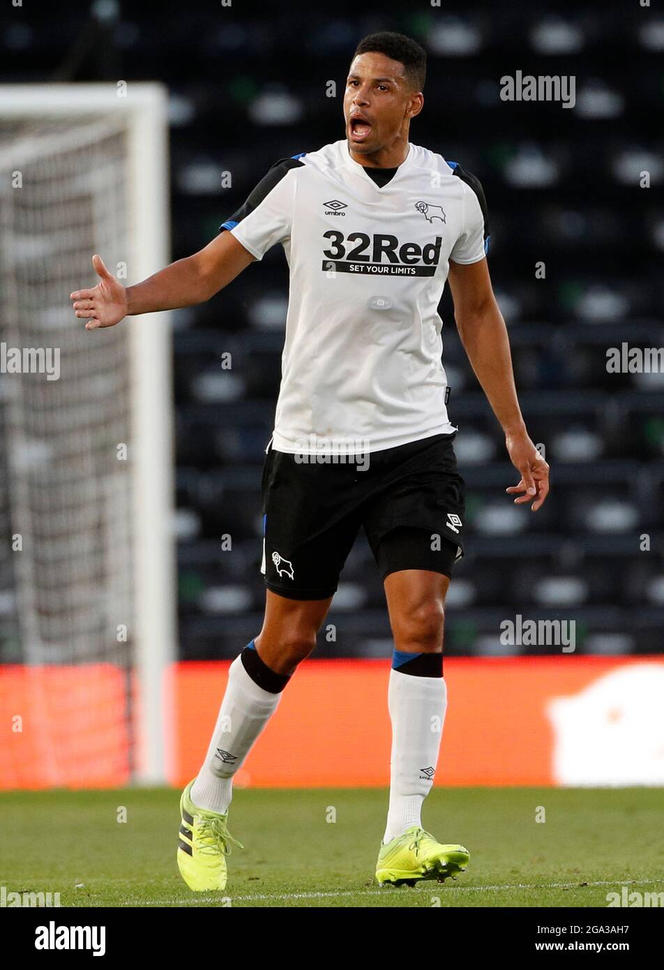 Derby, Inghilterra, 28 luglio 2021. Curtis Davies della contea di Derby durante la partita pre-stagione allo stadio Pride Park, Derby. L'immagine di credito dovrebbe essere: Darren Staples / Sportimage Foto Stock