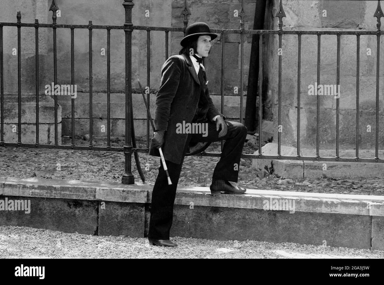 L'attore rumeno Adrian Mazarache durante la ripresa del film 'il Castello Carpazia', regista stere Gulea, 1981 Foto Stock