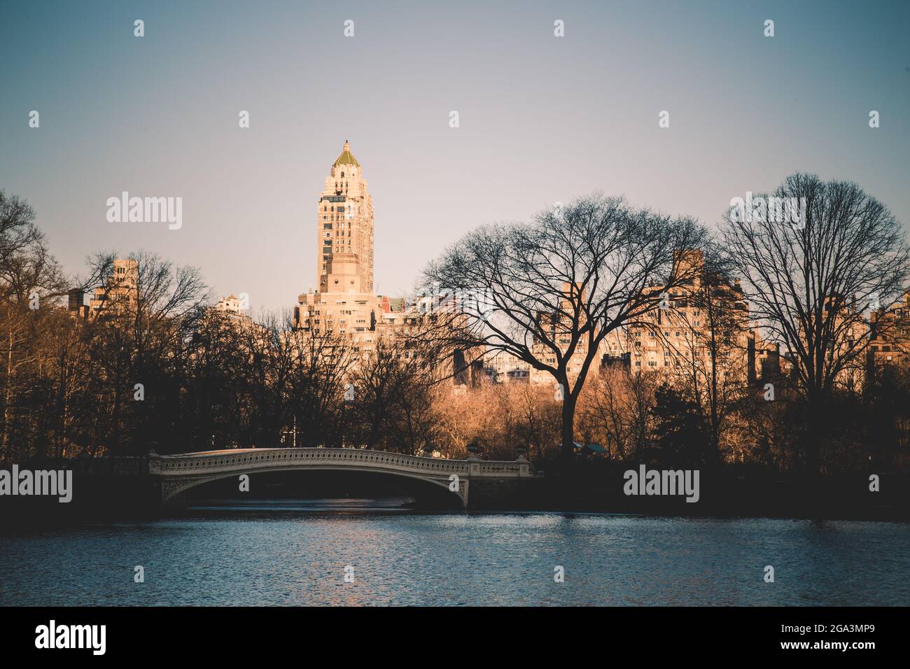 La città di New York, Central Park con Jacqueline Kennedy Onassis serbatoio. Foto Stock