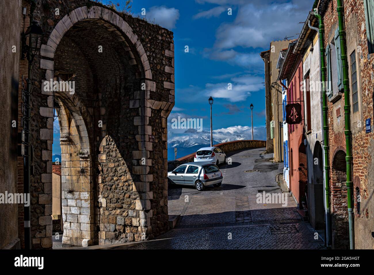 Porte de Balague, Elne, Pirenei Orientali, Francia. Foto Stock