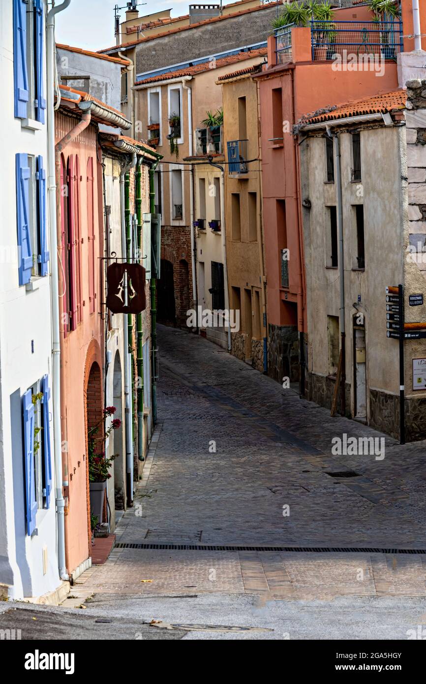 Città vecchia, Elne, Pirenei Orientali, Francia. Foto Stock