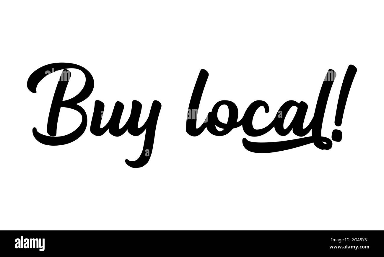 Abbozzato a mano ACQUISTA un preventivo LOCALE come annuncio, banner web. Lettere per banner, intestazione, pubblicità, annuncio. Illustrazione Vettoriale