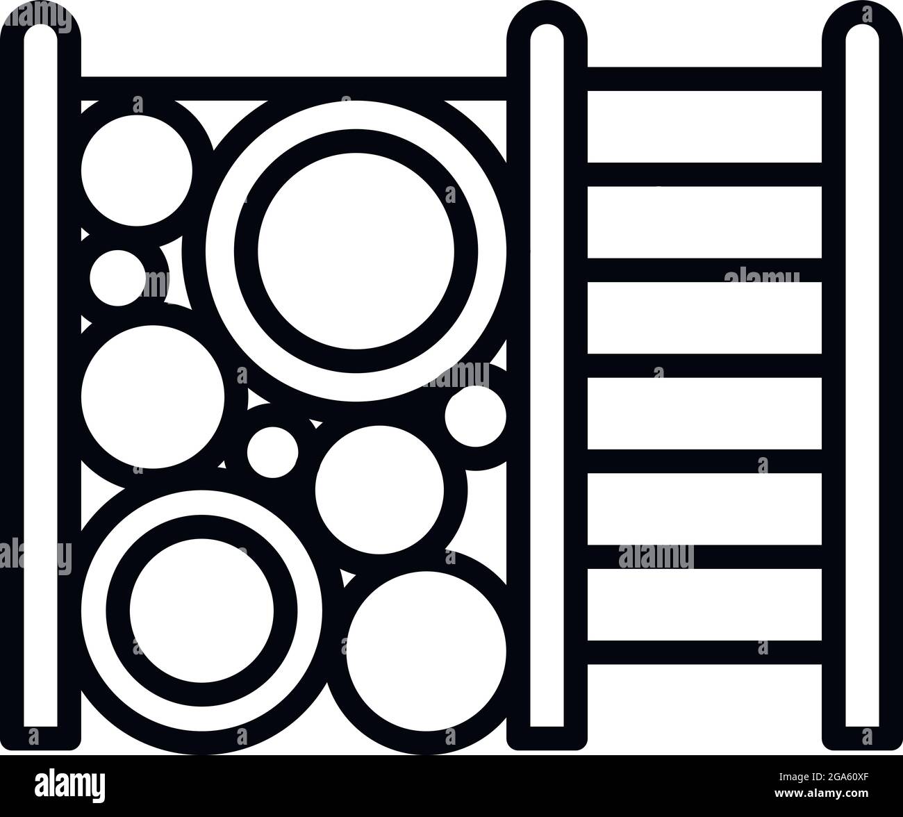 Icona del set di gioco Climber. Contorno climber playset vettore icona per web design isolato su sfondo bianco Illustrazione Vettoriale