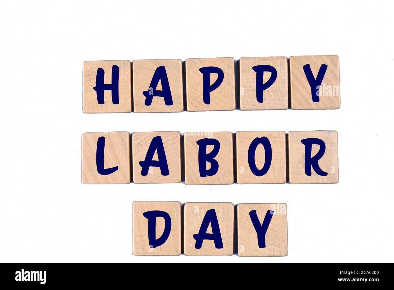 Le parole Happy Labour Day Foto Stock