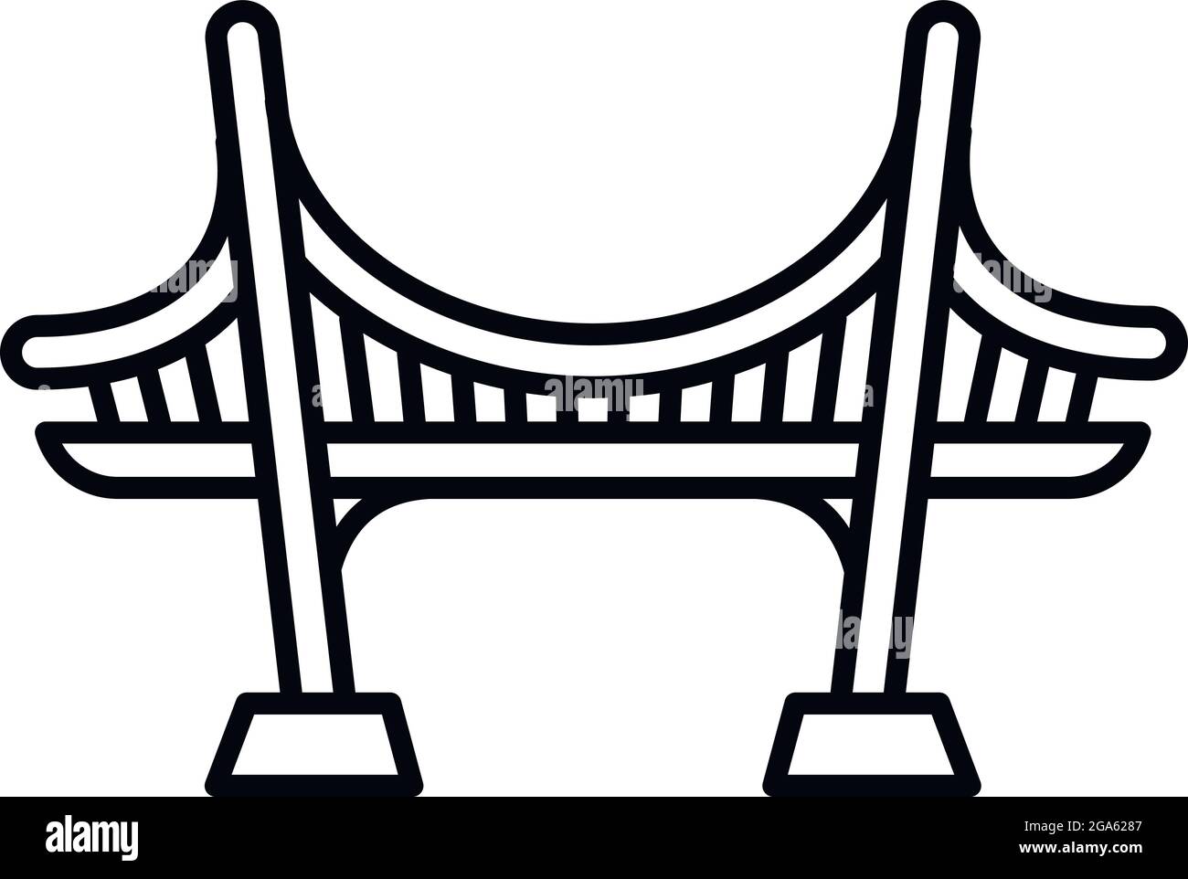 Icona del ponte di mare. Contorno mare ponte vettore icona per web design isolato su sfondo bianco Illustrazione Vettoriale