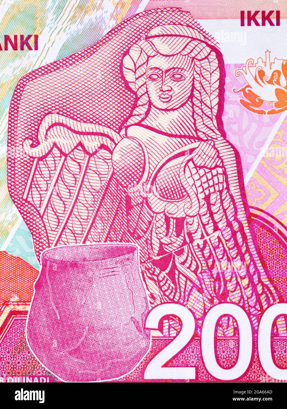 creta pentola e artefatto femminile di figurine da soldi Foto Stock