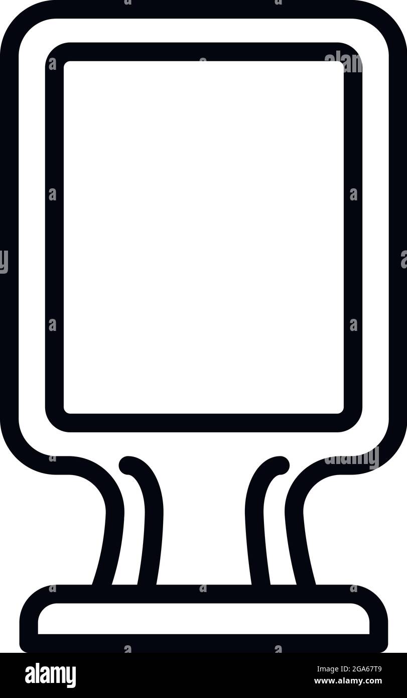 Icona della pubblicità digitale all'aperto. Profilo vettore di pubblicità esterna digitale icona per web design isolato su sfondo bianco Illustrazione Vettoriale