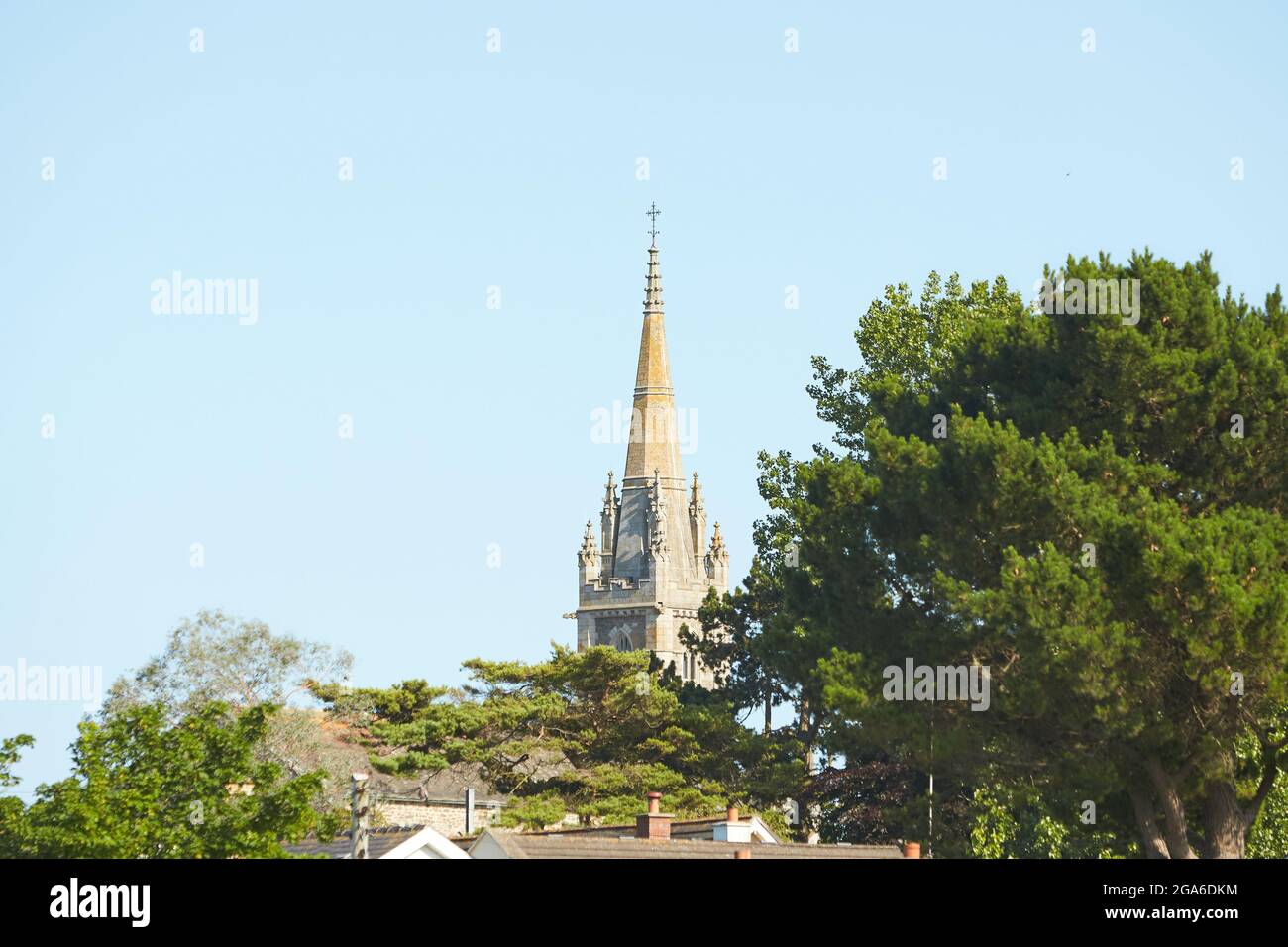 Torre della Chiesa cattolica di San Silvestro a Malahide, Irlanda. Foto Stock