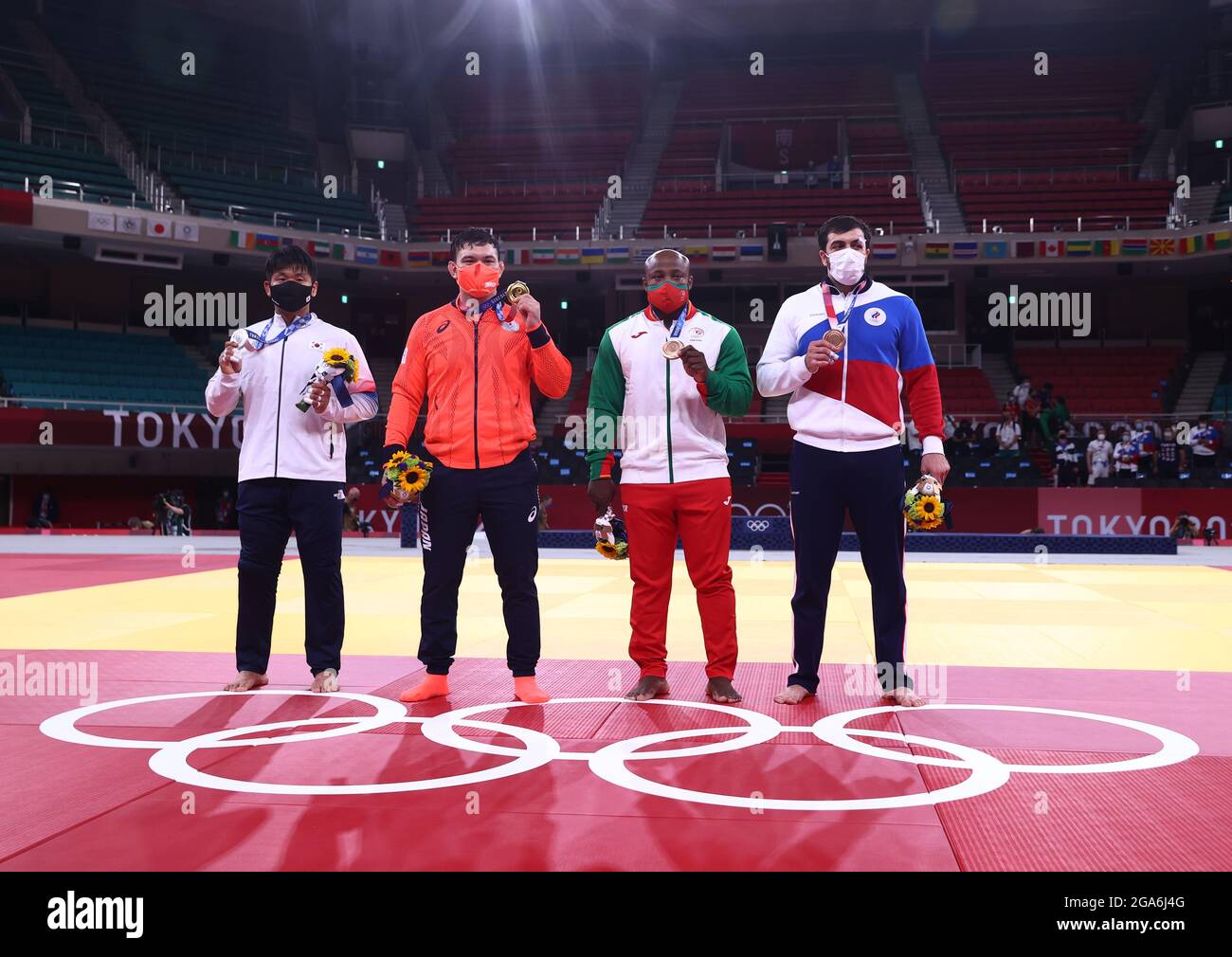 Tokyo 2020 Olimpiadi - Judo - uomini 100kg - cerimonia di Medaglia - Nippon Budokan - Tokyo ...